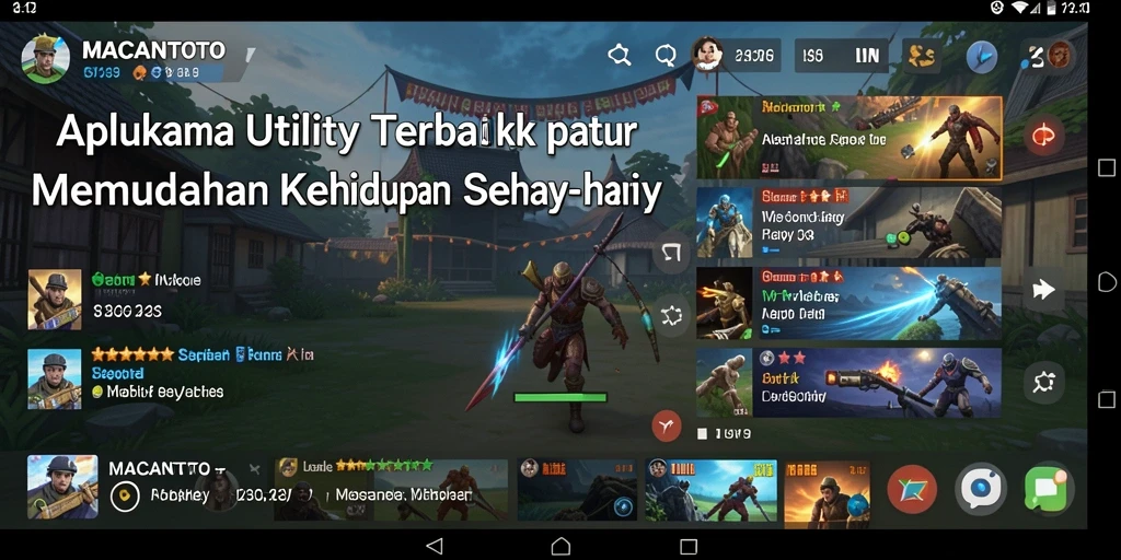 Tampilan antarmuka utama aplikasi MACANTOTO yang memudahkan akses dan navigasi.