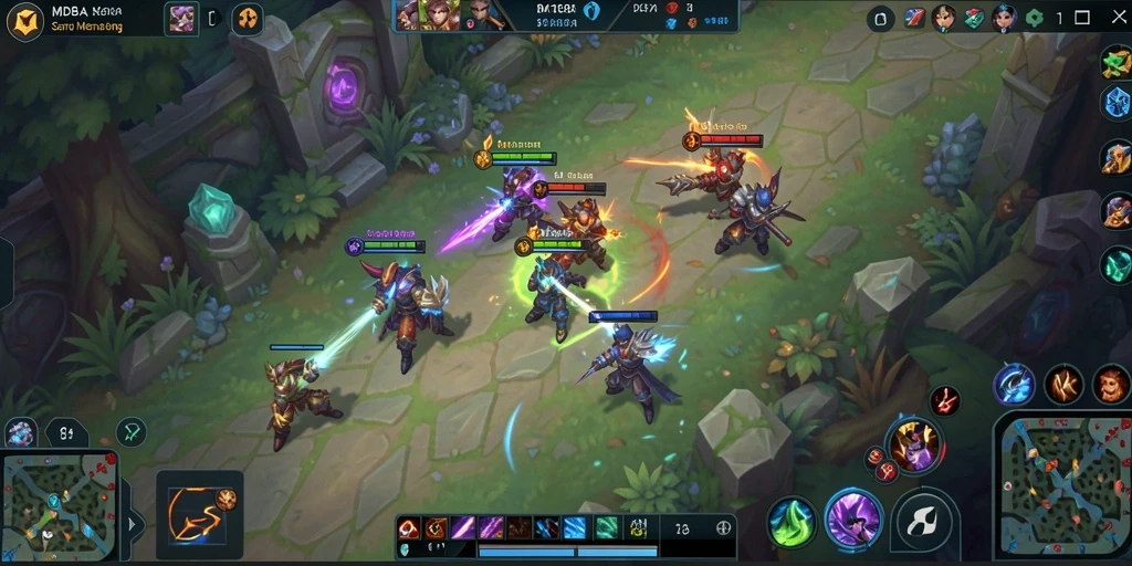 Tampilan gameplay MOBA yang menarik dan seru.